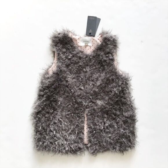 Guess NWT gray soft lined teddy vest 8Y - Picture 1 of 5